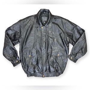 Napoline Leather Outfitters Genuine Patchwork Leather Bomber Jacket - XL